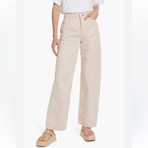 Rag & Bone New York Blush Pink Mid-Rise Wide Leg Button Fly Jeans- size 28.